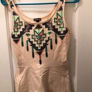 Aztec Sequin Pattern Peplum Top